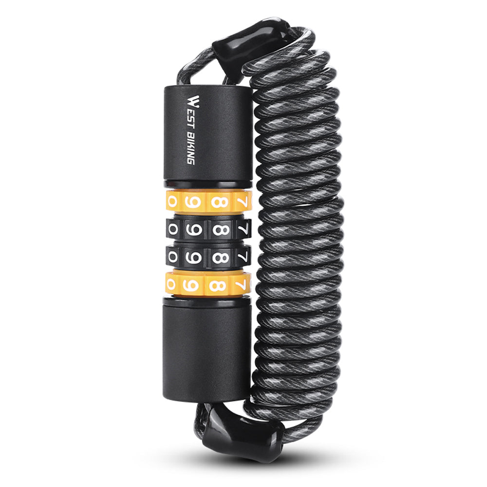 Bisiklet G¨¹venlik Kilidi Bisiklet Kasklar? H?rs?zl?k ?nleyici Elastik Kilitler 4 Haneli ?ifreli Yol Bisikleti ?elik Kablo Kilidi Ta??nabilir Bisiklet Kilidi