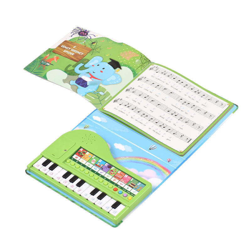 Bigfun 20-key Piano Book Electronic Piano Keyboard & Music Book 2-in-1 Piano Songbook with Built-in Keyboard with 10 Instruments & 10 Songs Educational Musical Gadget for Kids 3 & Up