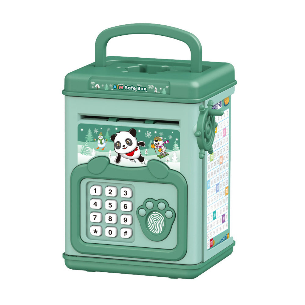 ATM Kids Piggy Bank for Boys Girls Password Code Lock Safe Coin Bank Money Saving Box Portable Battery Operated Real Money Box for Cash Gift with 100 Day Challenge Card