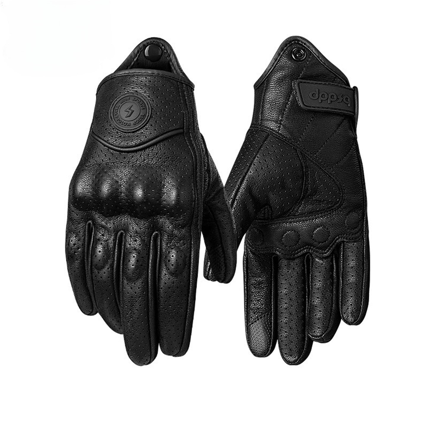 BSDDP Hakiki Koyun Derisi Eldivenler Nefes Alabilir Tam Parmaklar Dayan?kl? Delikli Deri Eldivenler Yar?? Motor Bisikleti ??in El Koruyucu