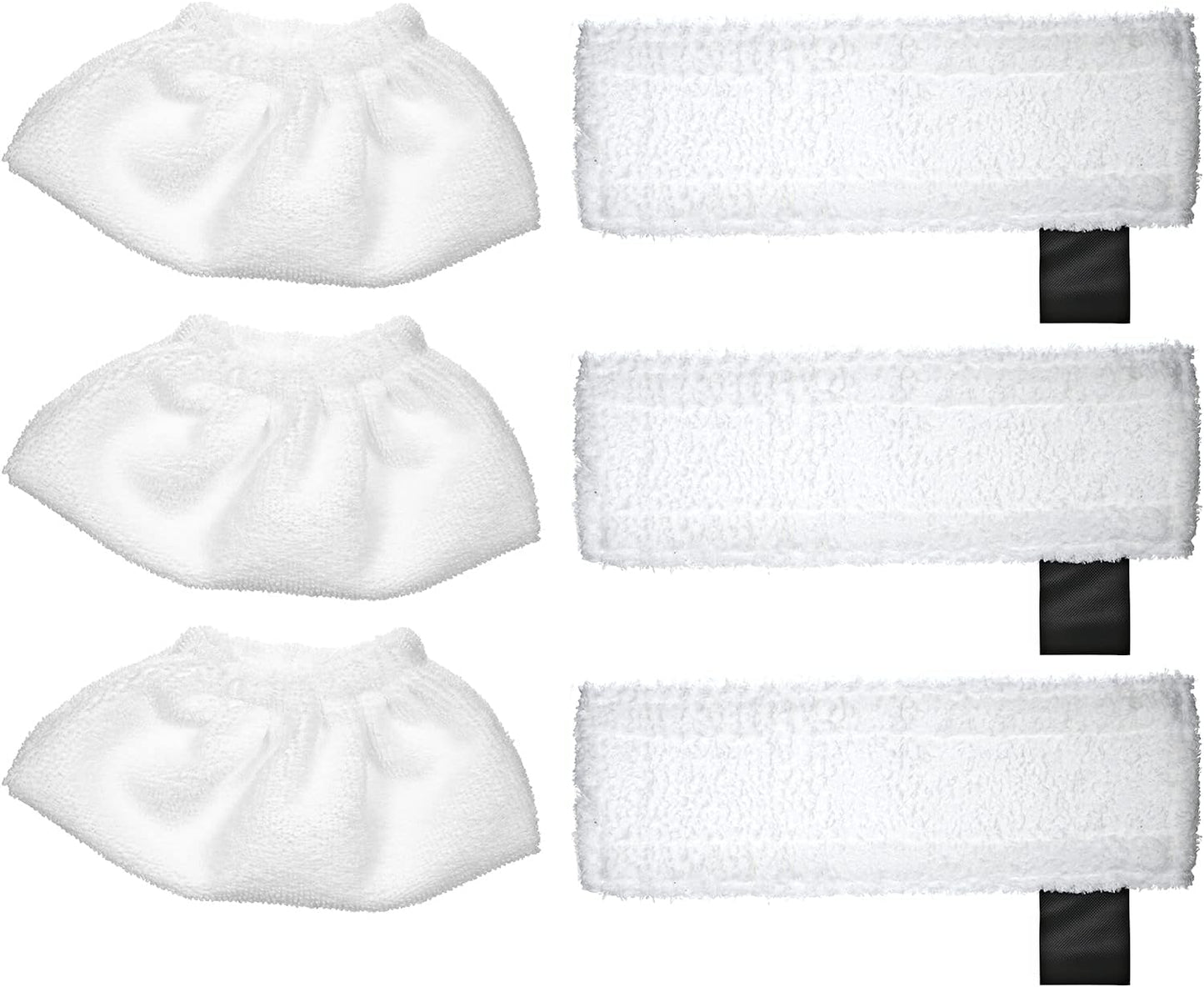 Karcher SC2 / SC3 / SC4 / SC5 Passpas Beyaz Aksesuarlar 6 Paket Beyaz Passpas Pedes (3 G¨¹r¨¹lt¨¹ Kap?s? ve 3 Mikrofiber Paspas Pedes)