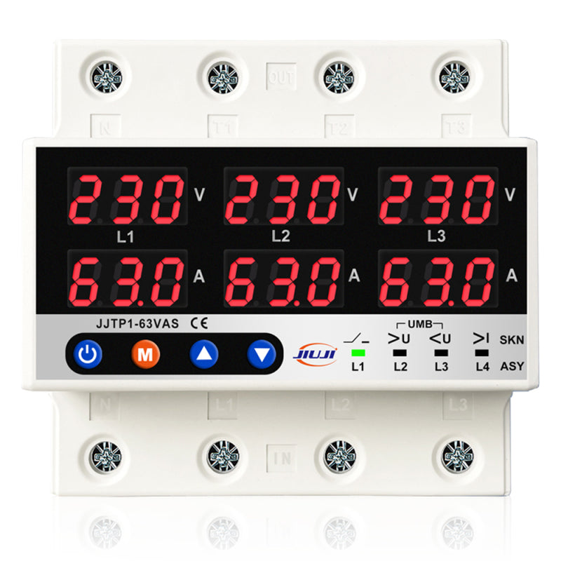 Three Phase Voltage and Current Protector Synchronous and Asynchronous Working Modes Design Multiple Protections with Automatic Power Off and Automatic Reset Function