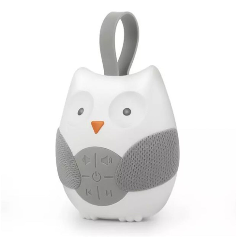 Portable Owl White Noise Machine Baby Soother with 10 Light Music Songs 2 Natural Sounds 2 Lullabies Silicone Strap for Infants Toddlers