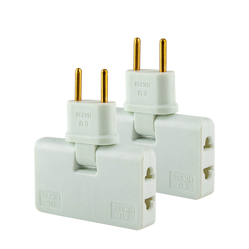 3 Yollu Düz Duvar Prizi Genişletici AC Adaptörü - 2 Uçlu Döner Mini İç Mekan Duvar Musluk Fişi Priz Ayırıcı (Hızlı ve Kolay Kurulum) Ev ve Seyahat için Mükemmel, Tip A, Beyaz (2 Paket)