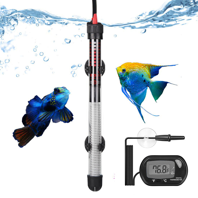 Balık tankı ısıtıcı ayarlanabilir sıcaklık daldırılabilir termostat ısıtıcı dijital termometre 25W / 50W / 100W / 150W / 200W / 300W Avrupa standart fişi ile