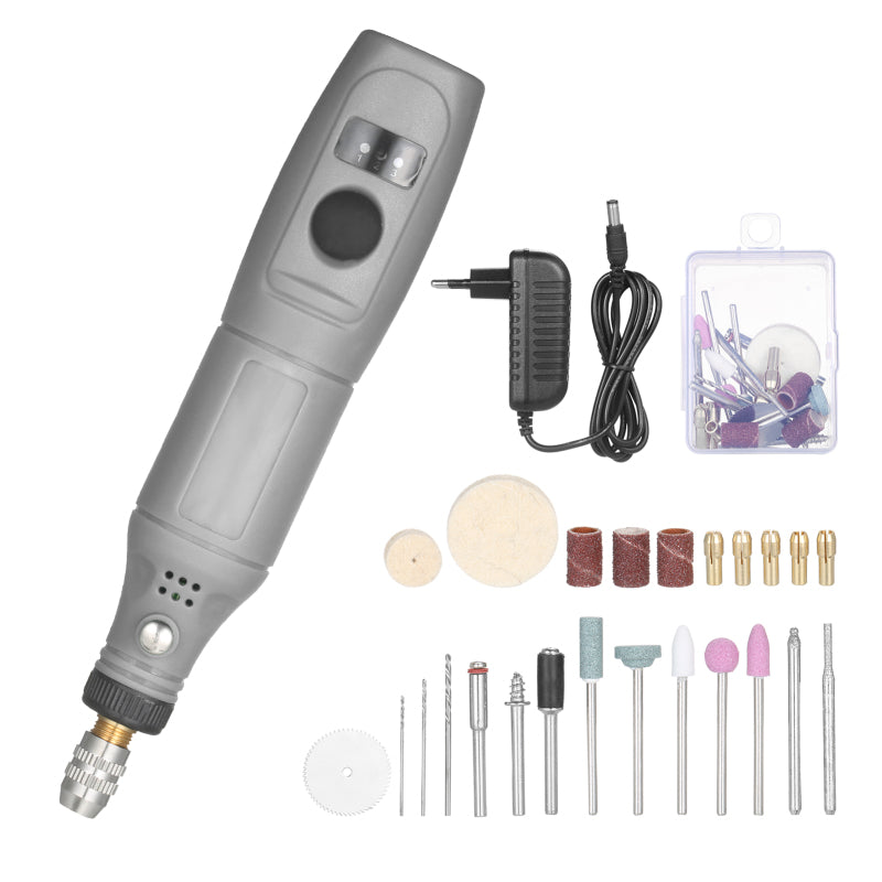 Mistaha 12V Mini Döner Alet Taşınabilir Elektrikli Öğütücü 5000-15000rpm Değişken Hız Döner Kesici, İşçiliği Projeleri ve DIY Kreasyonları için 24 Adet Ek Parçalar ile