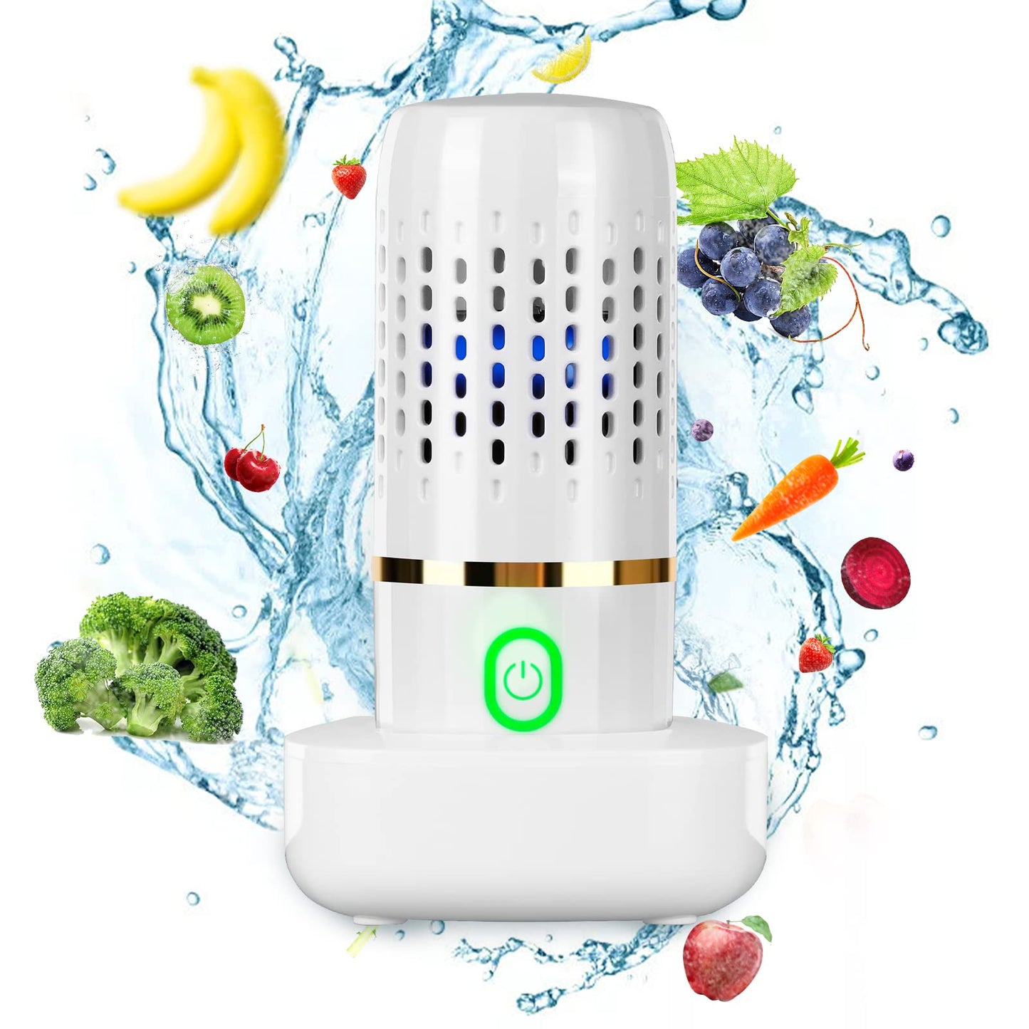Fruit and Vegetable Washing Machine,Portable Fruit Cleaner Device in Water-Fruit and Vegetable Cleaner for Cleaning Fruit, Vegetable, Rice, Tableware,Kitchen Gadget(White)