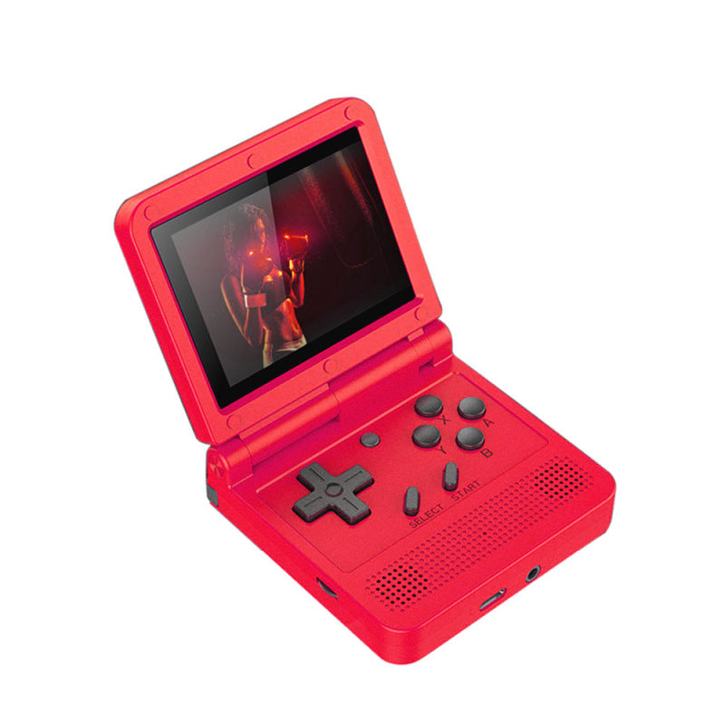 Flip Handheld Console 3-inch IPS Screen Open System Game Console with 16G TF Card Built in 2000 Games Portable Mini Retro Game Console for Kids