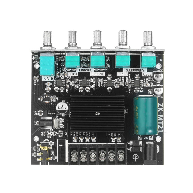 Mistaha ZK-MT21 50W*2100W 2.1 Ses Kanalı BT Dijital Güç Amplifikatör Modülü Stereo Kablosuz BT Ses Amplifikatörü DIY Kurulu Güç Amp Kurulu Kılıf DIY Kiti ile Yüksek/Bas Düzenlemesi