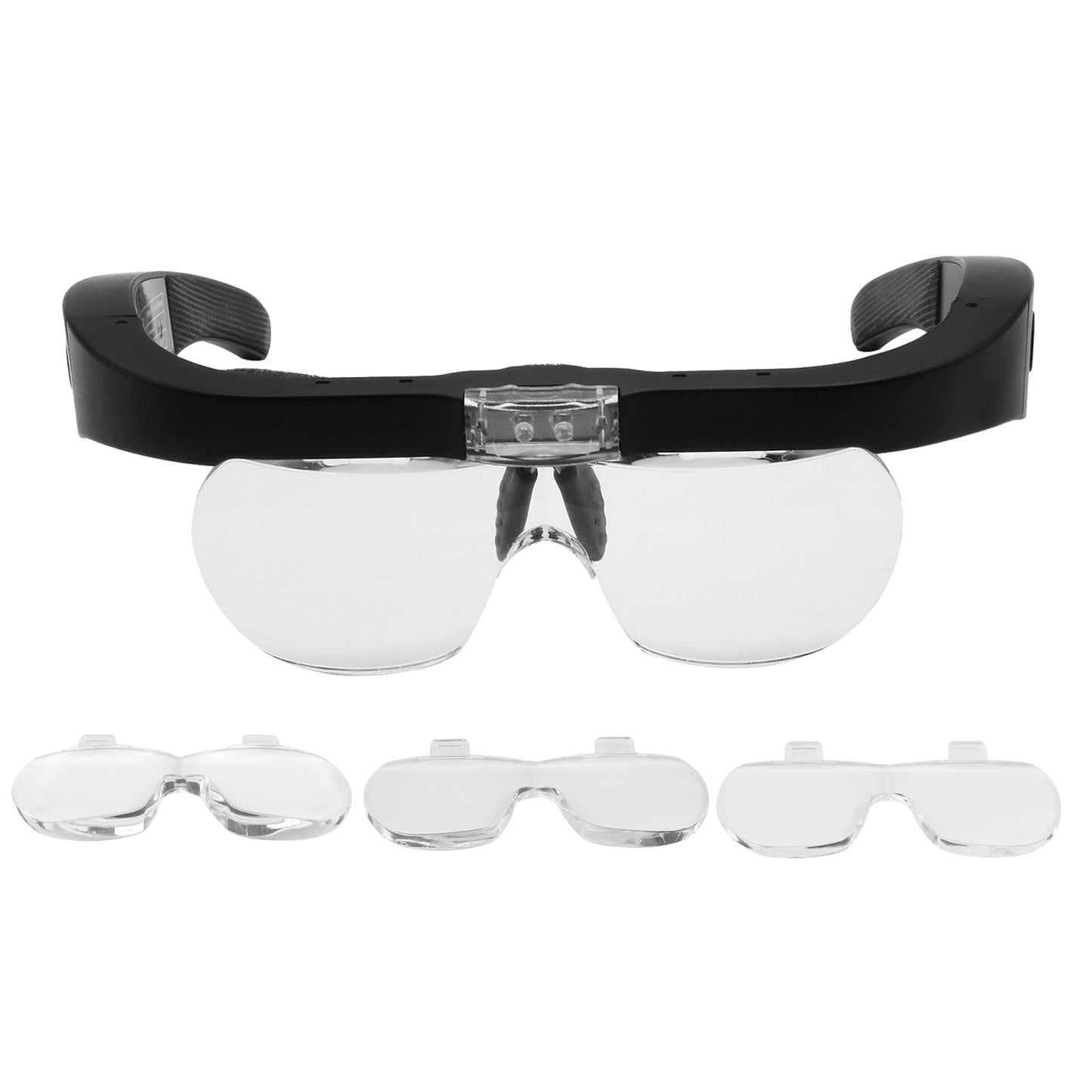 5X B¨¹y¨¹te?li Ba?l?k LED I??kl? B¨¹y¨¹te? Ba? ¨¹st¨¹ Tak? B¨¹y¨¹teci ?oklu Lensli 2 LED I??kl? El Sanatlar? Saat Saat Elektronik Tamir Hobi Arac?