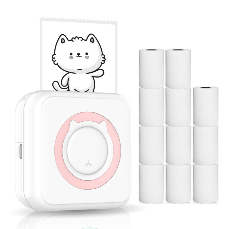 All-in-one Photo Printer Multifunction Portable Printer Wireless Instant Mini Printer Support BT Connection for Smartphone with 11 Paper Rolls 57mm Compatible with iOS Android