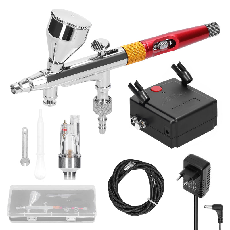 Hanzete Çok amaçlı Profesyonel 0.3mm Airbrush Hava Kompresörü Kiti 20-35PSI Airbrush Kalem Hava Pompası Seti Model Yapımı için DIY Sanat ma