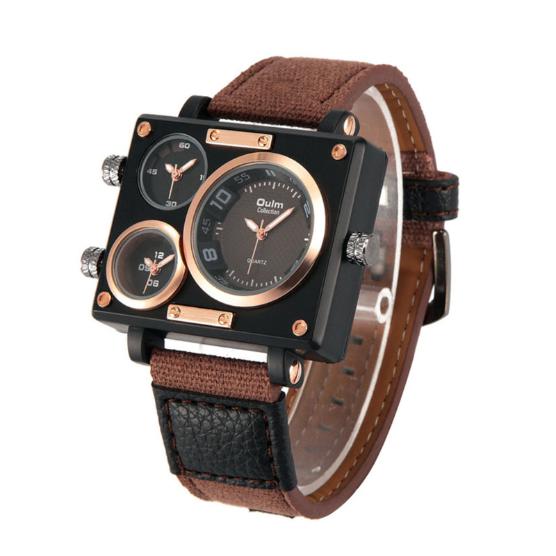Mistaha Erkekler İş İzle Lüks Tuval Band Kuvars İzle Üç Zaman Dilimi Spor Kol Saati