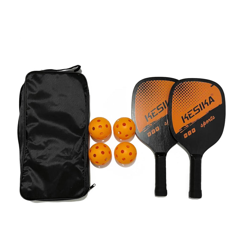 Hanzete Pickleball Kürek Seti Pickleball Raketleri Top Seti 2 Raket ve 4 Pickleball Topu, Erkekler Kadınlar için Taşıma Çantalı