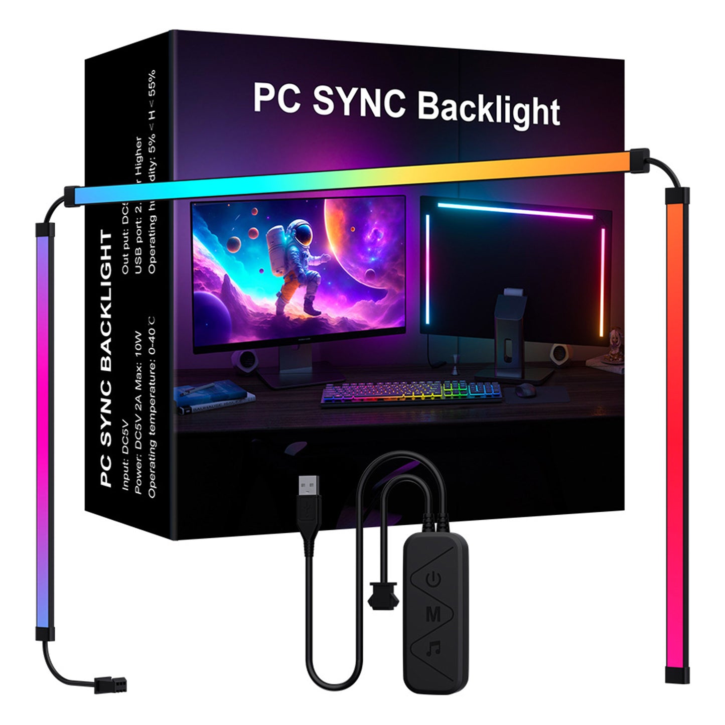 RGB Phantom Ambiyans Ekran LED I??k ?ubu?u M¨¹zik Ritmi Dinamik I??k Senkronizasyonu Yaz?l?m kontroll¨¹ Renk/Dinamik Mod/M¨¹zik Modu