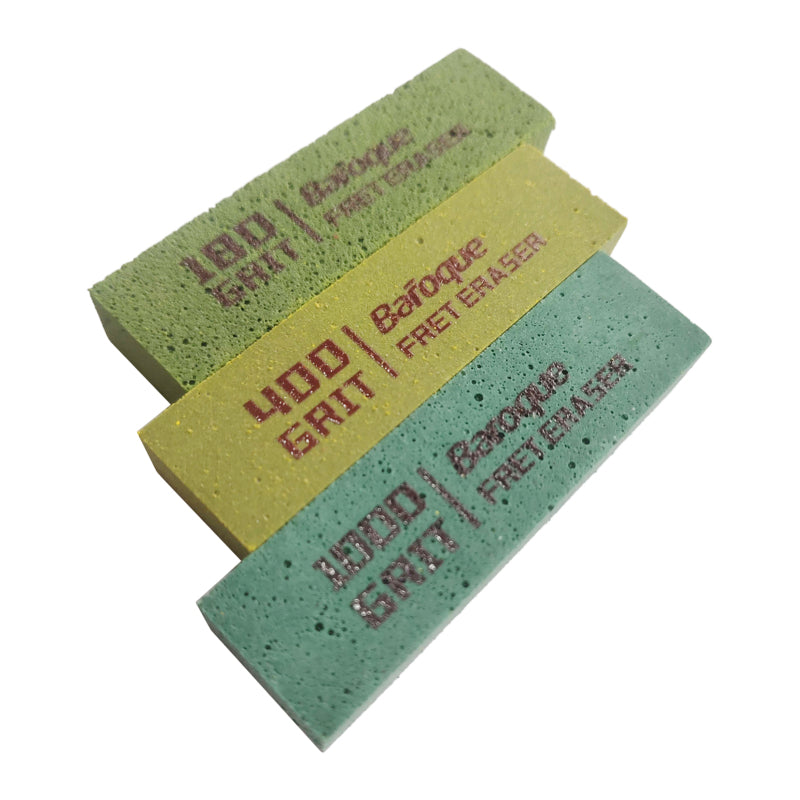 kajilai Gitar Fret Parlatma için Parlatma Silgiler Abraisive Kauçuk bloklar Fret Tel 180 Grit & 400 Grit & 1000 Grit 3 adet Set Gitar Bakım Setleri