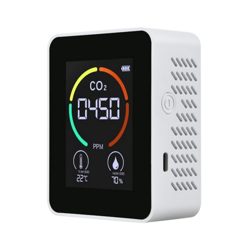 CO2 Meter with LCD Backlight TVOC Sensors Indoor Carbon Dioxide CO2 Concentration Detector Intelligent Air Quality Analyzer Tester with Temperature and Humidity Display