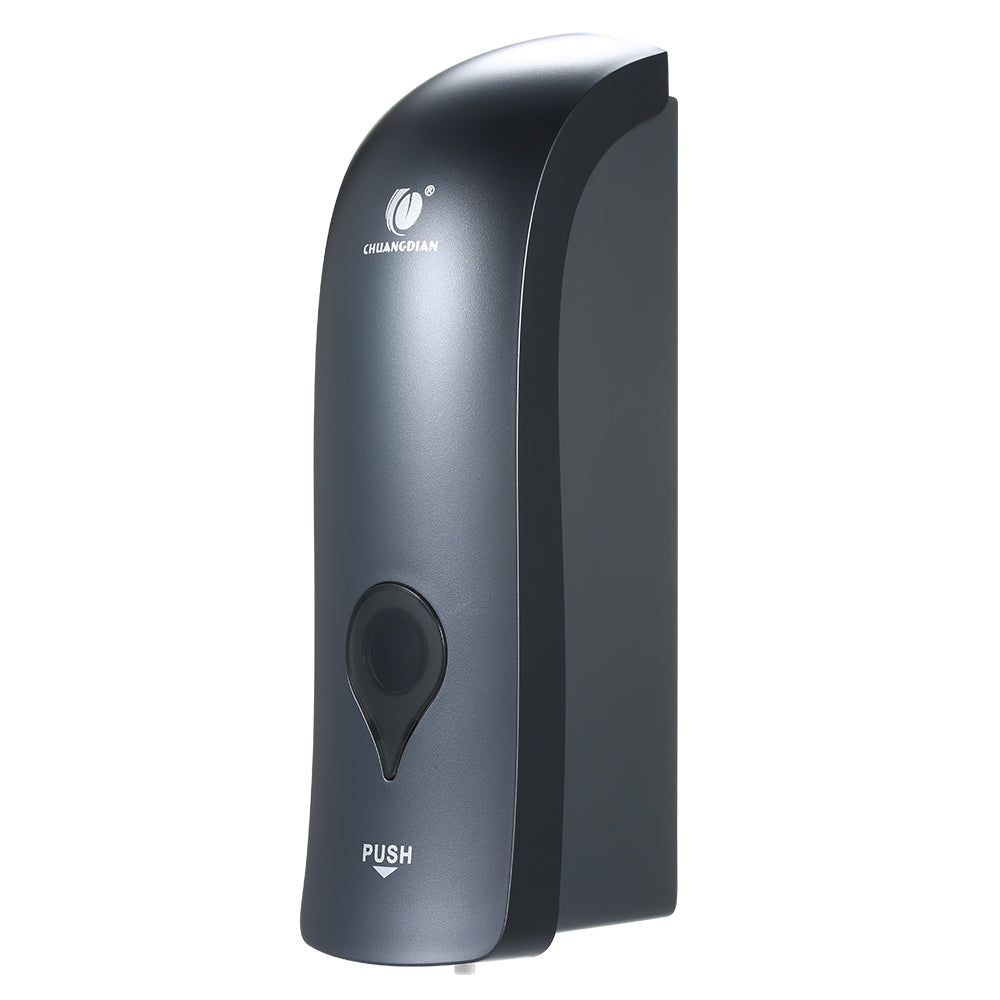 CHUANGDIAN 300ml Delme Gerektirmeyen Duvara Monte Tek Başlıklı Manuel Sabunluk Banyo Duş Jeli Sıvı Şampuan Tutucu--Gri