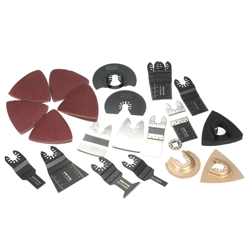 KKmoon 42pcs Wood Oscillating Multi Tool Quick Release Saw Web Reciprocating Saw Webs for Fein Multimaster Makita Craftsman Porter Rockwell Cable Black & Decker Ridgid Ryobi Makita Milwaukee Chicago Multitool Accessory