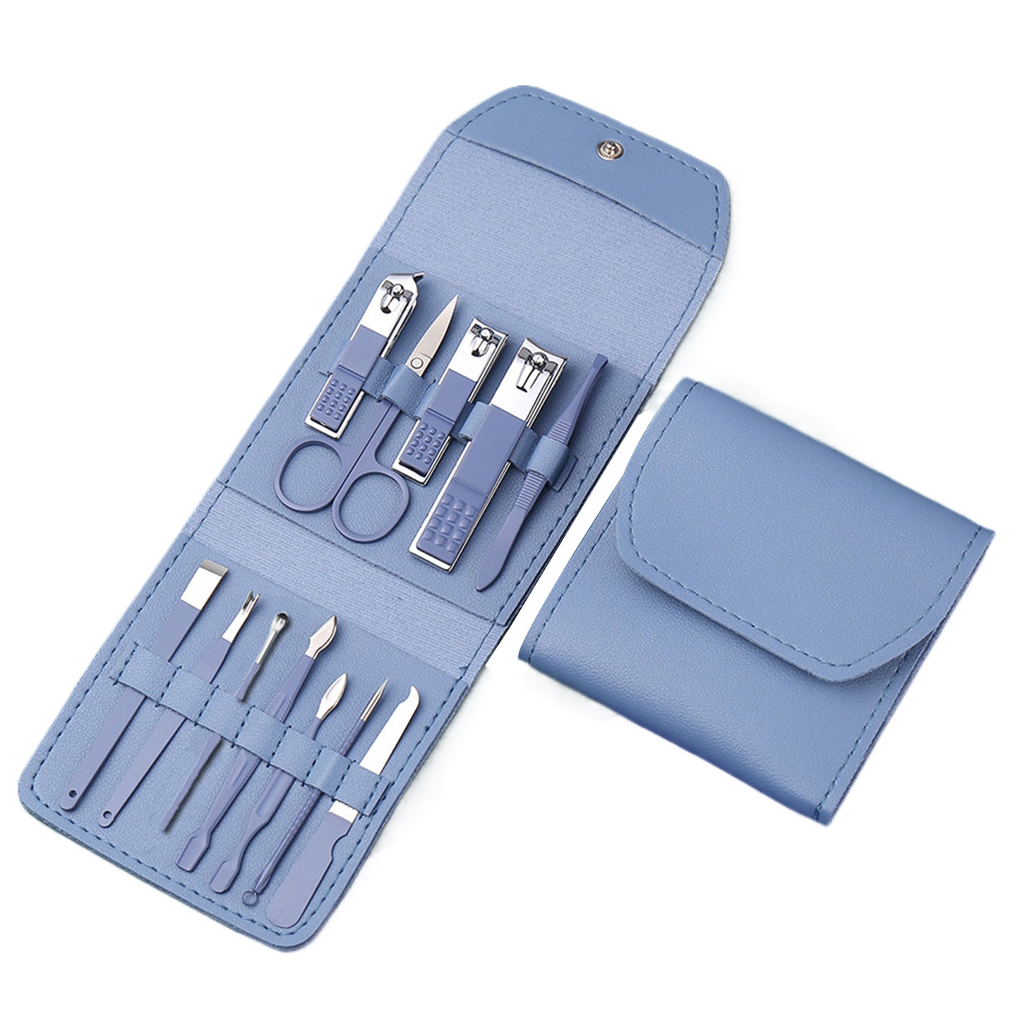 Pedicure & Manicure Tool Kit Portable Nail Clippers Set with Nail File Trimmer Eyebrow Trimmer Clip Dead Skin Removal Tool for Hand Foot Care