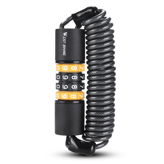 Bisiklet G¨¹venlik Kilidi Bisiklet Kasklar? H?rs?zl?k ?nleyici Elastik Kilitler 4 Haneli ?ifreli Yol Bisikleti ?elik Kablo Kilidi Ta??nabilir Bisiklet Kilidi