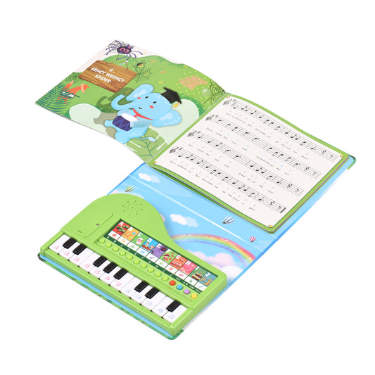 Bigfun 20-key Piano Book Electronic Piano Keyboard & Music Book 2-in-1 Piano Songbook with Built-in Keyboard with 10 Instruments & 10 Songs Educational Musical Gadget for Kids 3 & Up