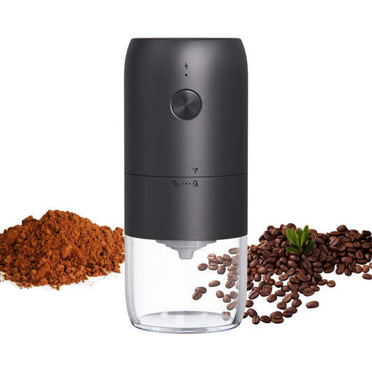 Taşınabilir Elektrikli Kahve Öğütücü Type-C Şarj Edilebilir Kahve Çekirdeği Öğütücüsü Ayarlanabilir Kalınlık Seramik Çapaklar Tek Düğme Kontrol Çapak Kahve Öğütücüsü French Press / Espresso için