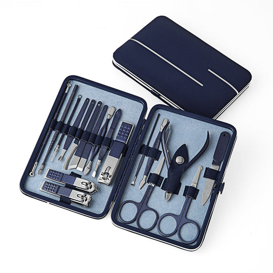 Mistaha 18PCS Manikür Seti Kılıflı Profesyonel Pedikür Seti Tırnak Makası Paslanmaz Çelik Salon Bakım Seti Erkekler Kadınlar için Ebeveynler Yaşlı Hasta Seyahat Tırnak Bakımı