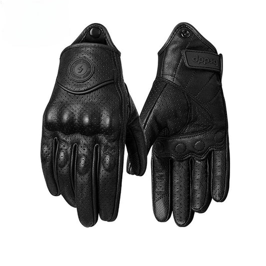 BSDDP Hakiki Koyun Derisi Eldivenler Nefes Alabilir Tam Parmaklar Dayan?kl? Delikli Deri Eldivenler Yar?? Motor Bisikleti ??in El Koruyucu