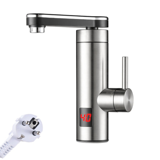 kajilai Elektrikli Anında Isıtıcı Musluğu 3300W Yüksek Verimli LED Dijital Sıcaklık Göstergesi Paslanmaz Çelik IPX4 360 Derece Dönebilen Tek Kol Soğuk ve Sıcak Hızlı Isıtma Mutfak Banyo için Tankless