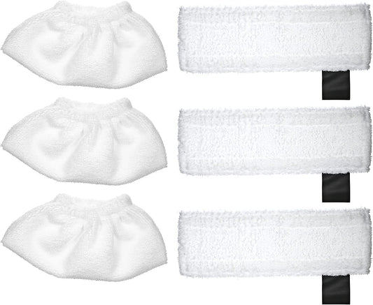 Karcher SC2 / SC3 / SC4 / SC5 Passpas Beyaz Aksesuarlar 6 Paket Beyaz Passpas Pedes (3 G¨¹r¨¹lt¨¹ Kap?s? ve 3 Mikrofiber Paspas Pedes)