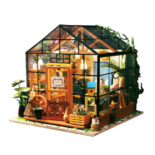 kajilai DIY Dollhouse Ahşap Oda Birleşt Kiti Ev Dekorasyon Minyatür Ev Modeli Kendinden yüklü Simülasyon Dollhouse