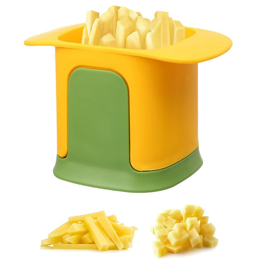 kajilai Xohny Fransız Kızartma Kesici, Kırışık Dalgalı Kesicili Hızlı Patates Dilimleyici, Patates, Salatalık, Havuç, Soğan, Sebze ve Meyveler için Paslanmaz Çelik Bıçak Doğrayıcı