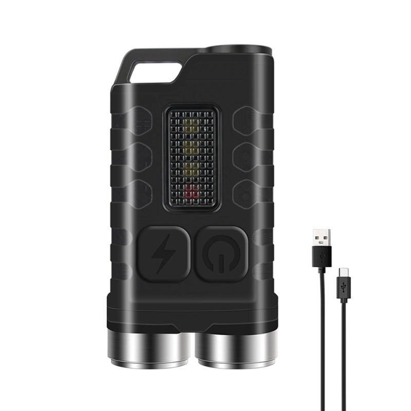 Mini Flashlight LED Keychain Flashlight Rechargeable Pocket Light Waterproof with 5-Level Brightness 4-Color Light Source for Camping Hiking Emergency Use