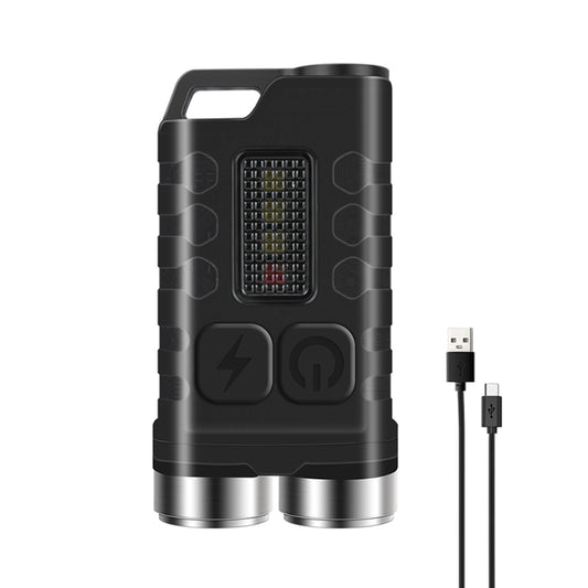 Mini Flashlight LED Keychain Flashlight Rechargeable Pocket Light Waterproof with 5-Level Brightness 4-Color Light Source for Camping Hiking Emergency Use