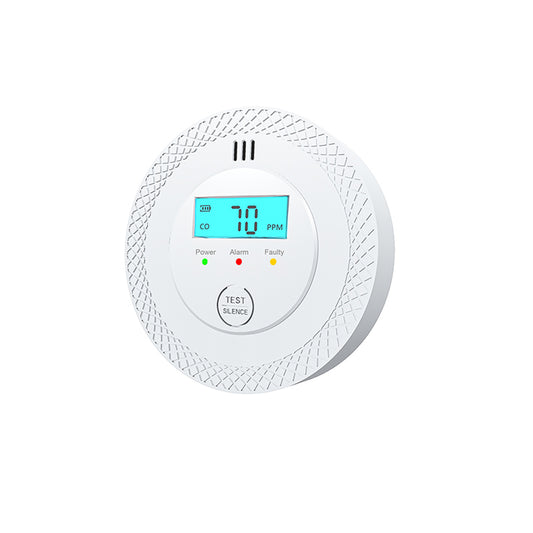 Carbon Monoxide Detector Battery-Operated Digital CO Alarm with Backlit LCD Display and LED Indicators for Home Kitchen Bathroom Warehouse