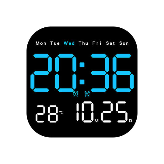 ?ok i?levli saat LED elektronik saat oturma odas? taze duvar saati as?labilir veya ayakta durabilir ?ift ama?l? saat