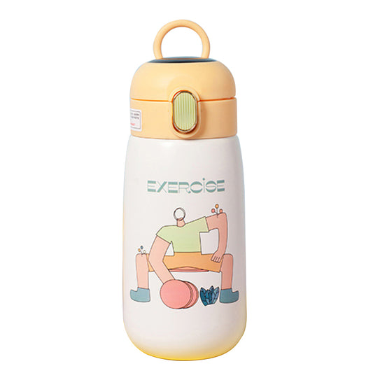 Mistaha 420ml Çocuklar Paslanmaz Çelik Termos Kupa Derece Gösterisi Karikatür Sızdırmaz Termos Çocuk Termal Su Şişesi Thermocup