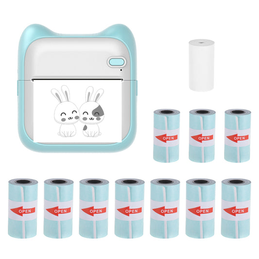 Mistaha Mini Cep Fotoğraf Yazıcısı Taşınabilir Termal Baskı Makinesi 203dpi Resim Etiketi için Kablosuz BT Bağlantısı DIY El Sanatları Listesi Meno Notları Günlük Makbuz Kağıdı 10 Rulo Yapışkanlı Termal