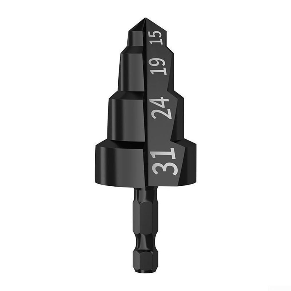 Altıgen Saplı Kaldırma Matkabı Üçlü Kenarlı Su Borusu PPR Kaldırma Matkabı Ucu Üçlü Saplı Marangoz Raybası Basamaklı Matkap Su Borusu Delme ve Genişletme için PPR Matkap Ucu, Altıgen Saplı, Basamaklı Tasarım