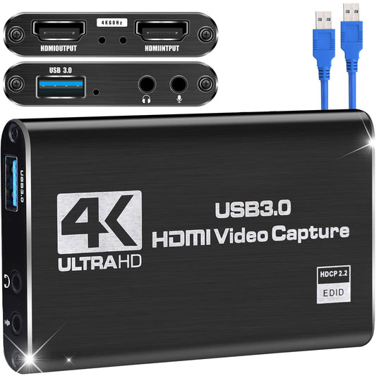 HDMI Video Yakalama Kart? Nintendo Switch, Oyun Yakalama Kart? 4K 1080P 60FPS, Nintendo Switch Yakalama Kart? USB 3.0 Ak??l? Video Kayd? i?in, Ekran Yakalama Cihaz? PS4/PC/OBS/DSLR/Kamera ile ?al???r