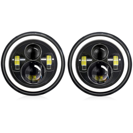 Tignapoo 2 Adet 7 inç Araba Motosiklet DRL ile LED Far/Dönüş Sinyali/Düşük Işın/Uzun Işın 7'' Yuvarlak Far 6000K 140W IP67 Su Geçirmez