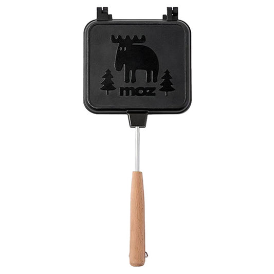 Bread Maker Portable Sandwich Cooking Machine with Detachable Dual-sided Cheese Grilling Camping Wooden Handle and Toasting Function