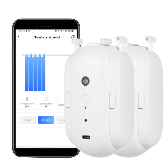kajilai BT Otomatik Perde Açacağı Daha Yakın Robot Kablosuz Akıllı Perde Motoru Zamanlayıcı Ses Kontrolü Akıllı Ev Otomasyon Cihazı Perde için Parça Çubuğu Değiştirme Alexa Asistan için