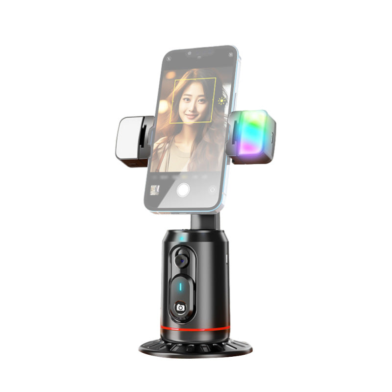 Hanzete 360° Otomatik Yüz İzleme Tripod Otomatik Takip Telefon Tutucu Akıllı Selfie Sabitleyici Robot Kameraman Hareket Kontrolü 1/4 İnç Vidalı Dahili Pil Çıkarılabilir Çift Renkli Sıcaklık ve RGB Dol