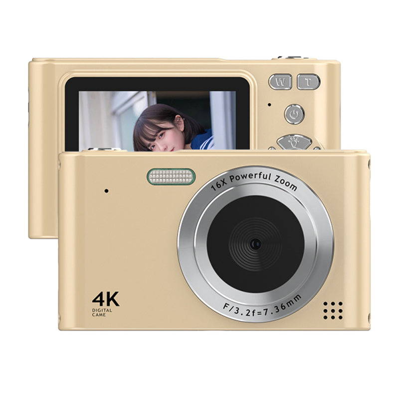 4K Digital Camera Camcorder 48MP Digital Video Camera 2.4 Inch Screen 16X Digital Zoom Anti-shake Face Detection Beauty Effect Motion detection Built-in Flash Battery