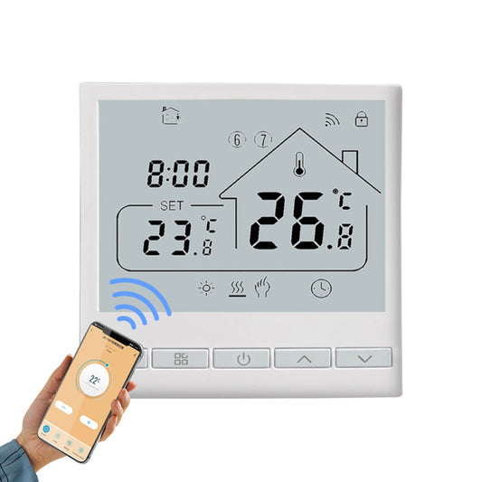 Hanzete WiFi Akıllı Termostat 5+2 Programlanabilir 3A Su Isıtma Tuya Sesli Kontrol Termostatı DIY Kurulum LCD Ekran Akıllı Sıcaklık Kontrol Cihazı Dijital Termostat Ofis/Ev için Alexa ve Google Assi