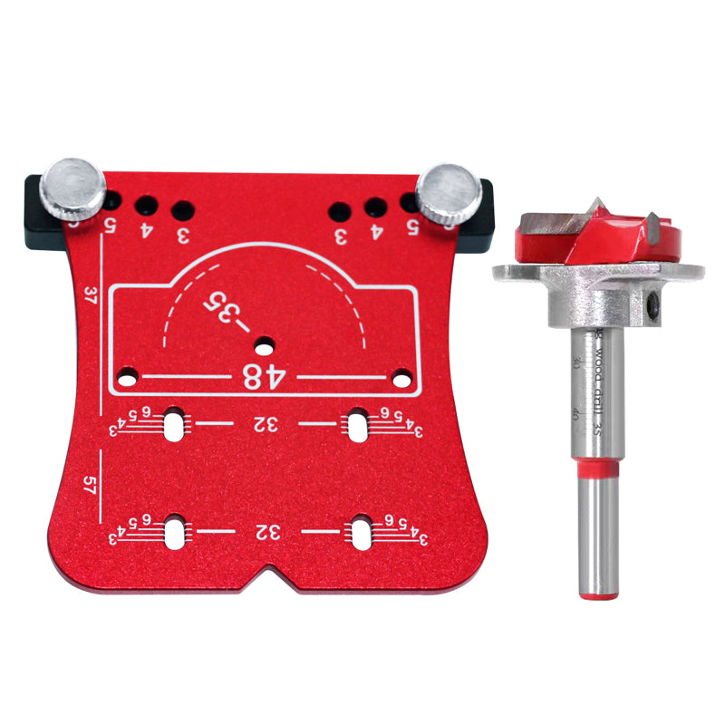 Hanzete Ağaç İşleme Menteşe Açıcı 35mm Dolap Kapı Menteşe Açma Konumlandırma Plakası Menteşe Konumlandırma Şablonu Marangozlar için Matkap Ucu ile DIY El Sanatları