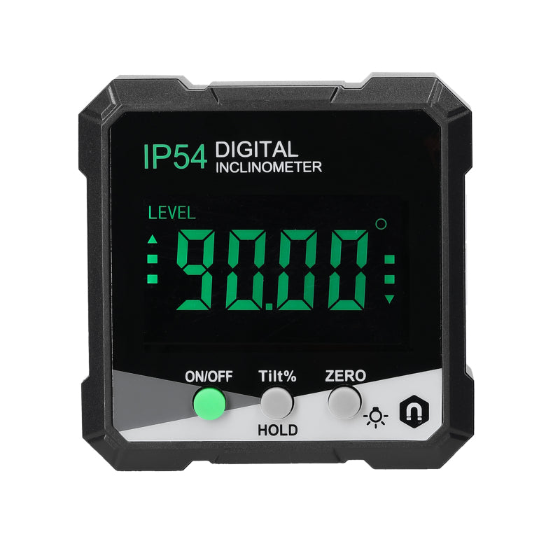 IP54 4*90¡ã Portable Digital Inclinometer LCD Backlight Digital Protractor Slope Meter Digital Angle Ruler Single-side Magnetics Multifunctional Protractor Absolute Relative Mesuring Mode Data Hold