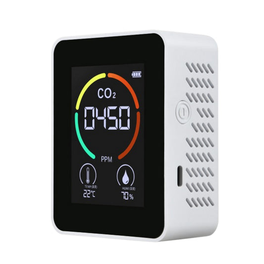 CO2 Meter with LCD Backlight TVOC Sensors Indoor Carbon Dioxide CO2 Concentration Detector Intelligent Air Quality Analyzer Tester with Temperature and Humidity Display